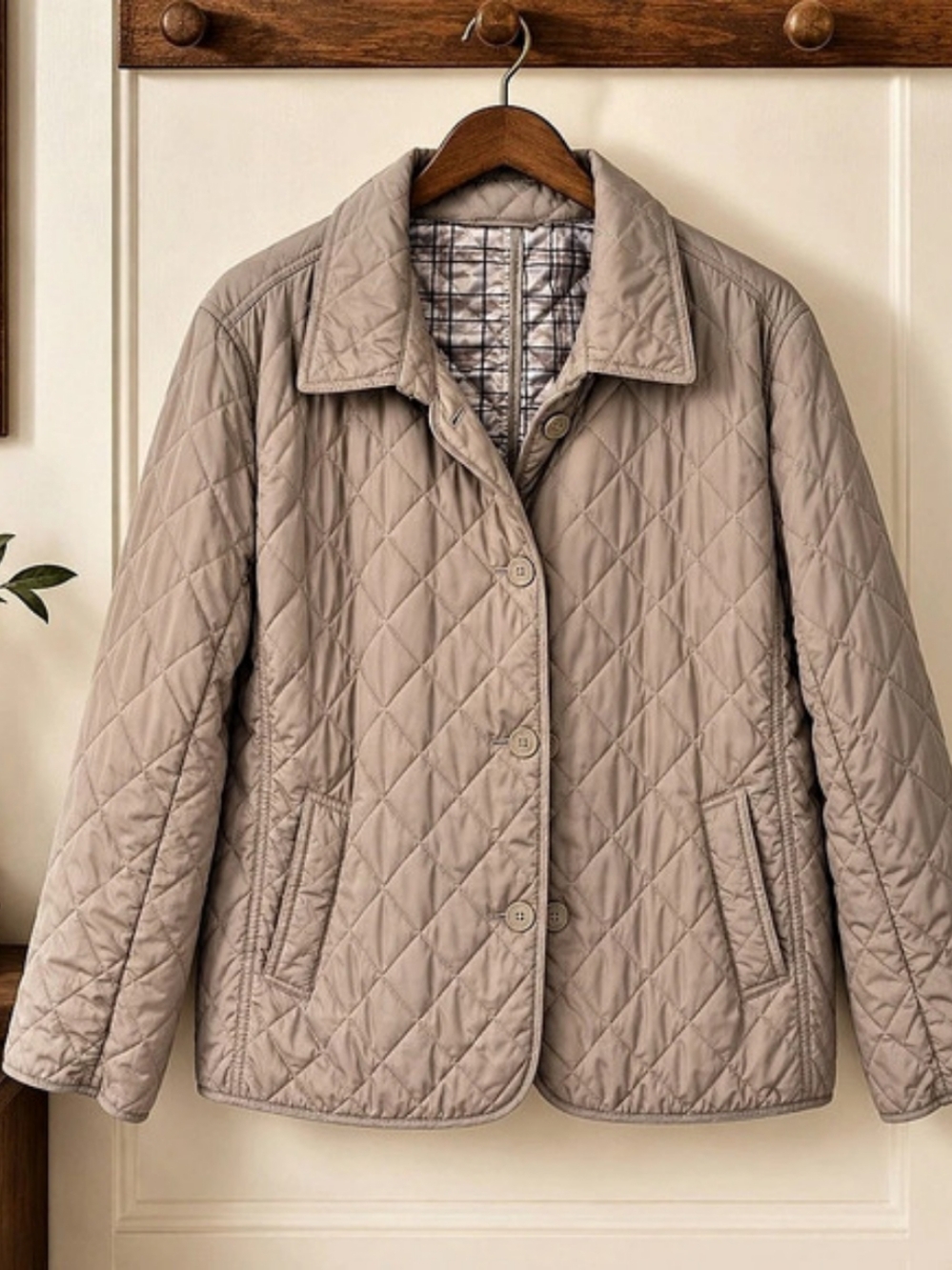 Della Spiga Quilted Chore Barn Coat XL Taupe 24” P2P 24” L